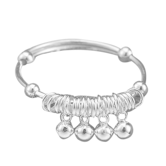 Plated Silver Jewelry Baby Bells Expandable Adjustable Bracelet Bangle Jingle 